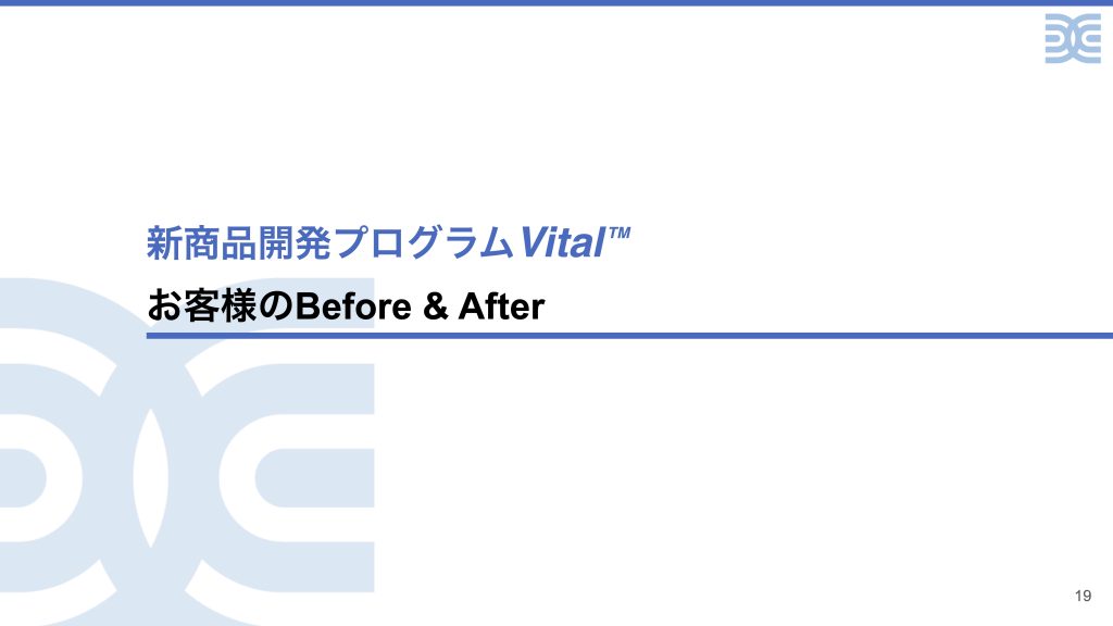新商品開発プログラムVital™︎ お客様のBefore & After